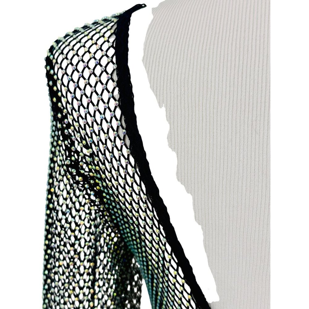 NWT Free People Rhinestone Sheer Mesh Scooped Back Top S| Sirencore Indie Sleaze - Picture 9 of 16